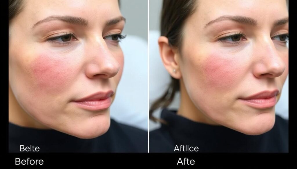 Comparação visual de resultados de depilação a laser em diferentes clínicas no Tatuapé